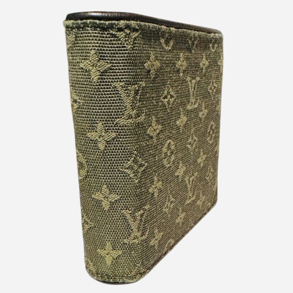 LOUIS VUITTON Mini Lin Compact Wallet Green - Picture 4 of 13